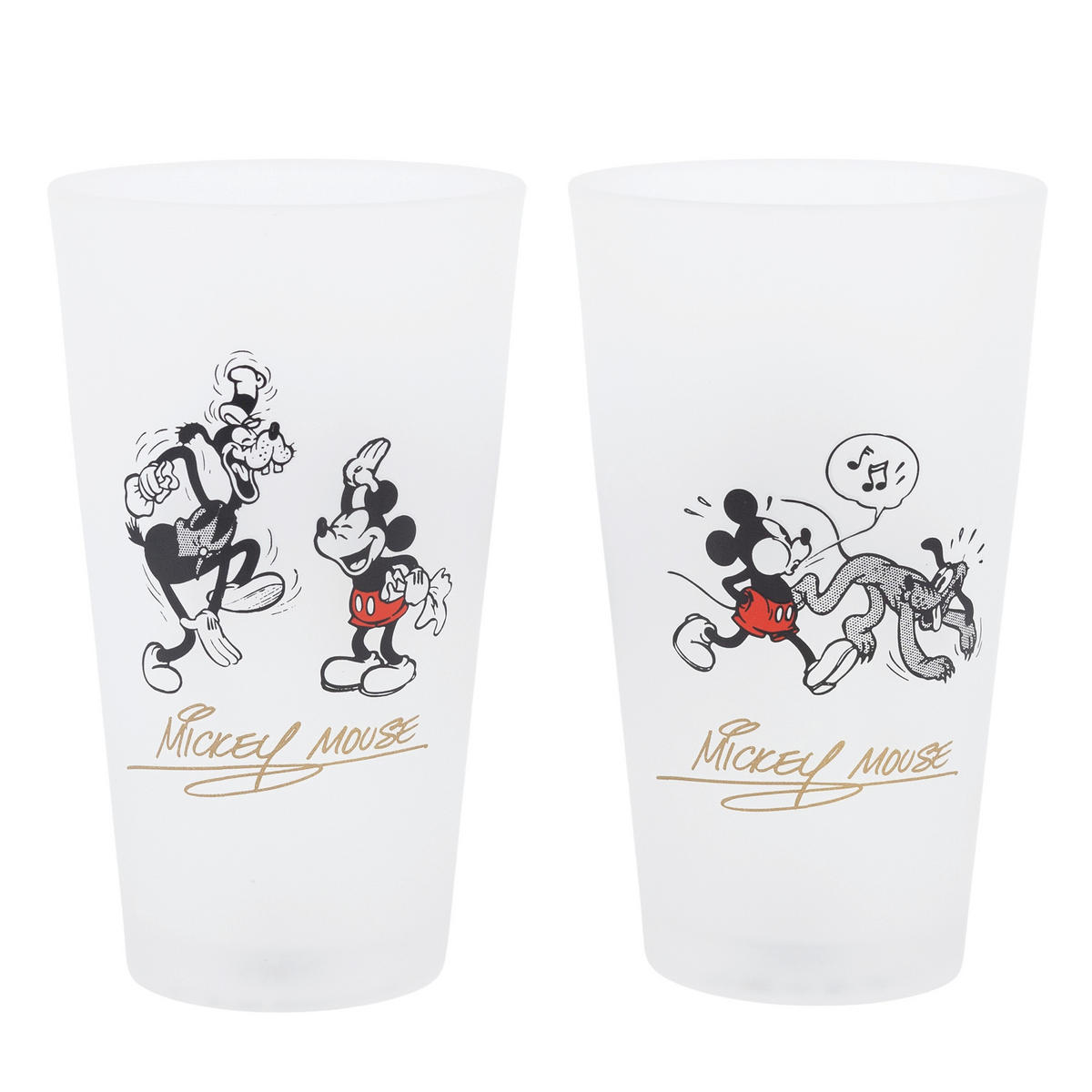 GLÄSERSET Mickey and friends  2-teilig  - Goldfarben/Schwarz, Basics, Glas (490ml) - Disney