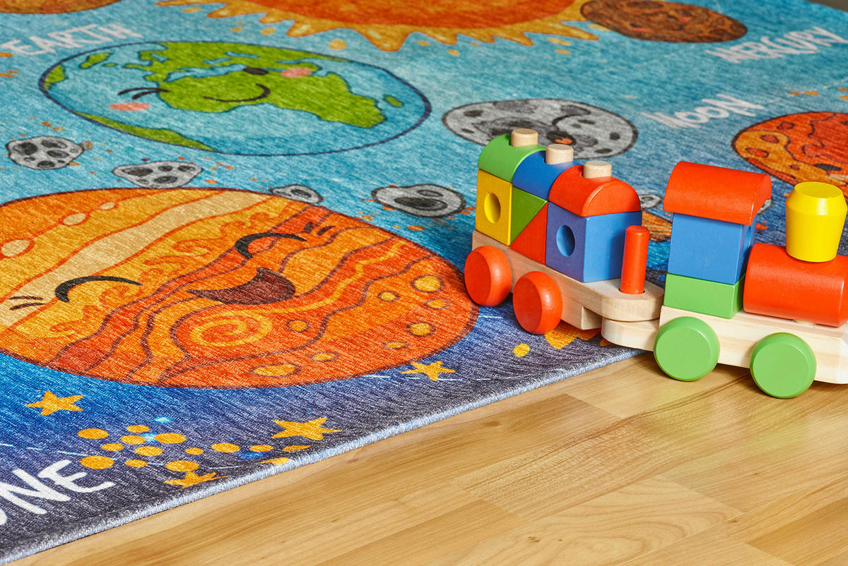 COVOR PENTRU COPII - albastru, Design, textil (80/120cm) - Ben'n'jen