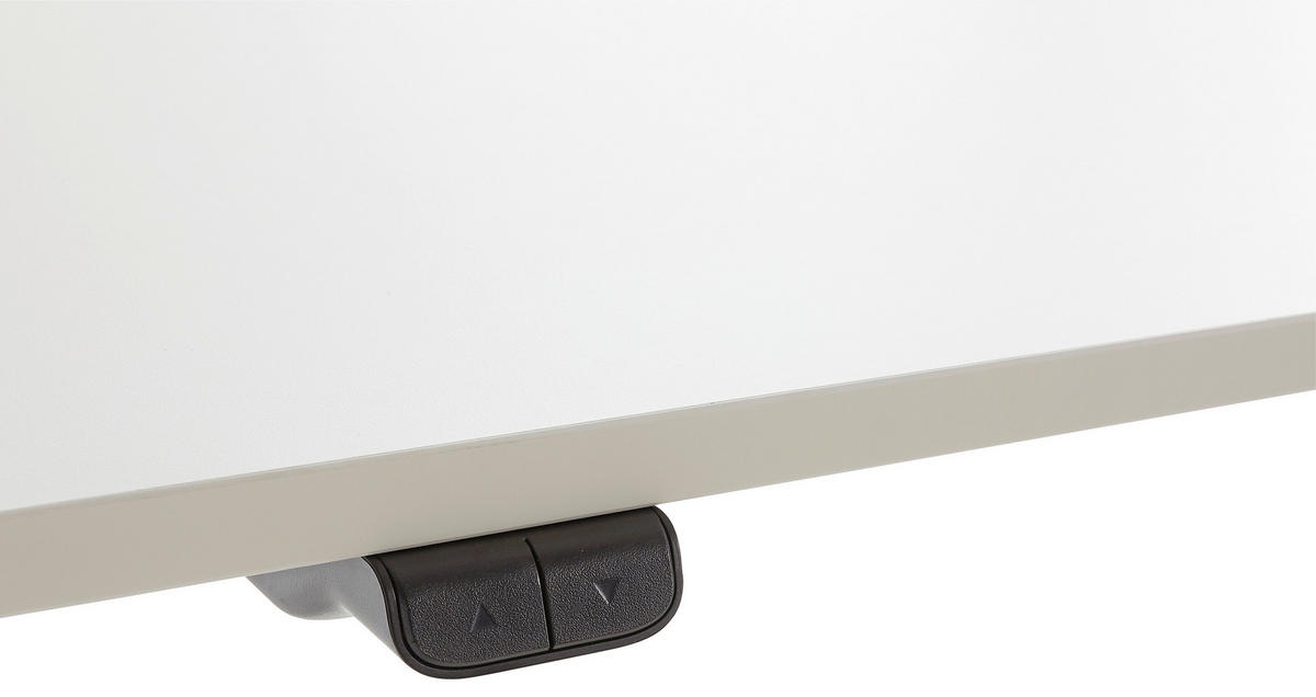SCHREIBTISCH höhenverstellbar  - Weiß, MODERN, Holzwerkstoff/Metall (160/80/73-123cm) - Livetastic