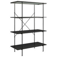 REGAL  79/117/35 cm Schwarz  - Schwarz, Design, Glas/Holzwerkstoff (79/117/35cm)