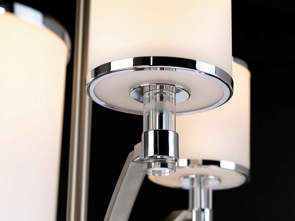 KRONLEUCHTER 91.7/99.7 cm    - Chromfarben/Nickelfarben, Design, Glas/Metall (91.7/99.7cm) - Elstead Lighting