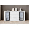 SIDEBOARD Caro  in 150/69,7/39,5 cm  - Weiß Hochglanz/Schwarz, Design, Glas/Holzwerkstoff (150/69,7/39,5cm) - Livetastic