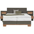 BOXSPRINGBETT 160/200 cm  in Eichefarben, Greige  - Greige/Eichefarben, Natur, Holz/Textil (160/200cm) - Valnatura