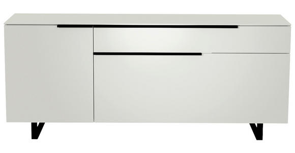 LOWBOARD Schwarz, Weiß  - Schwarz/Weiß, Design, Glas/Holzwerkstoff (160/66/45cm) - Moderano