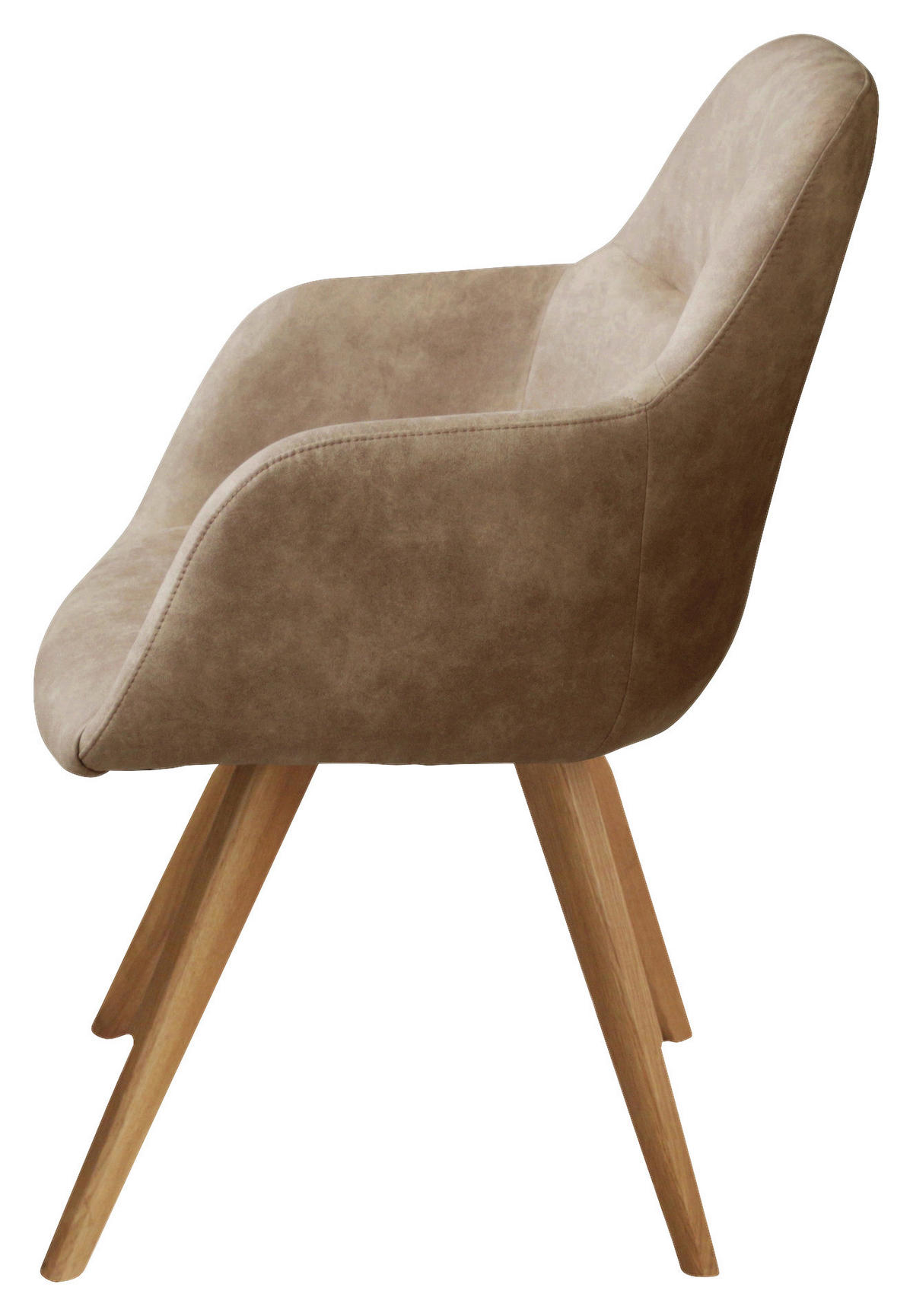 ARMLEHNSTUHL  in Flachgewebe  - Eichefarben/Beige, Design, Holz/Textil (57/85,5/65cm) - Voleo