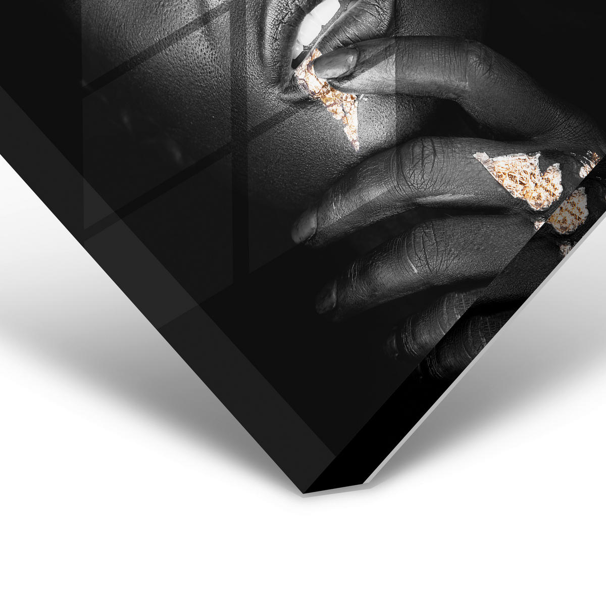 BILD 100/100 cm  - Goldfarben/Schwarz, Design, Kunststoff (100/100cm)