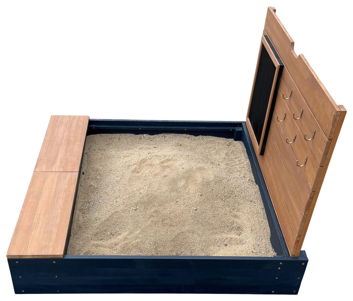 SANDKASTEN  - Anthrazit/Braun, KONVENTIONELL, Holz (90/74/100cm) - Ambia Garden