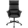 CHEFSESSEL Lederlook Schwarz  - Schwarz, MODERN, Kunststoff/Textil (67/111-121/65cm) - Novel