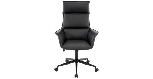 CHEFSESSEL Lederlook Schwarz  - Schwarz, MODERN, Kunststoff/Textil (67/111-121/65cm) - Novel