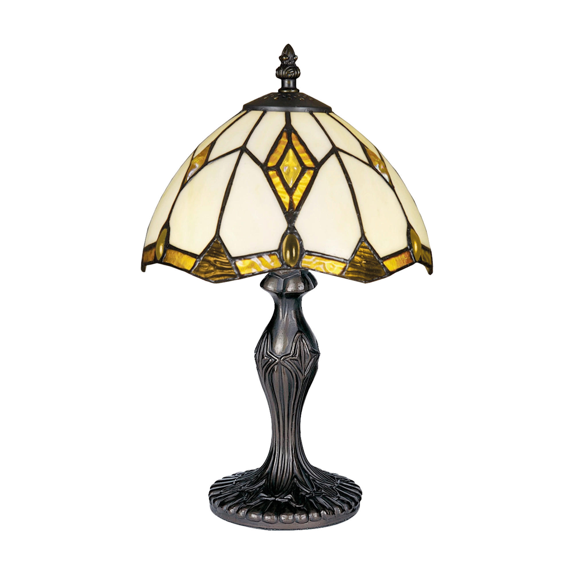 ASZTALI LÁMPA - barna/többszínű, Basics, Üveg/fém (35.5/20.5/20.5cm)