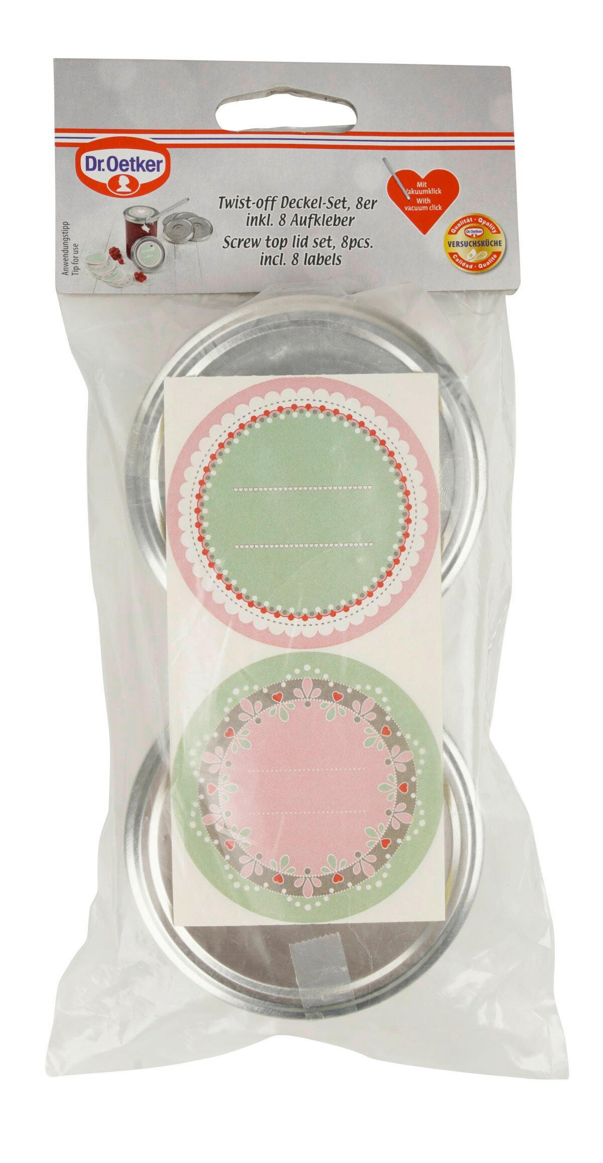 FEDÉL 8,2 cm  - ezüstszínű, Basics, fém (8,2cm) - Dr.Oetker
