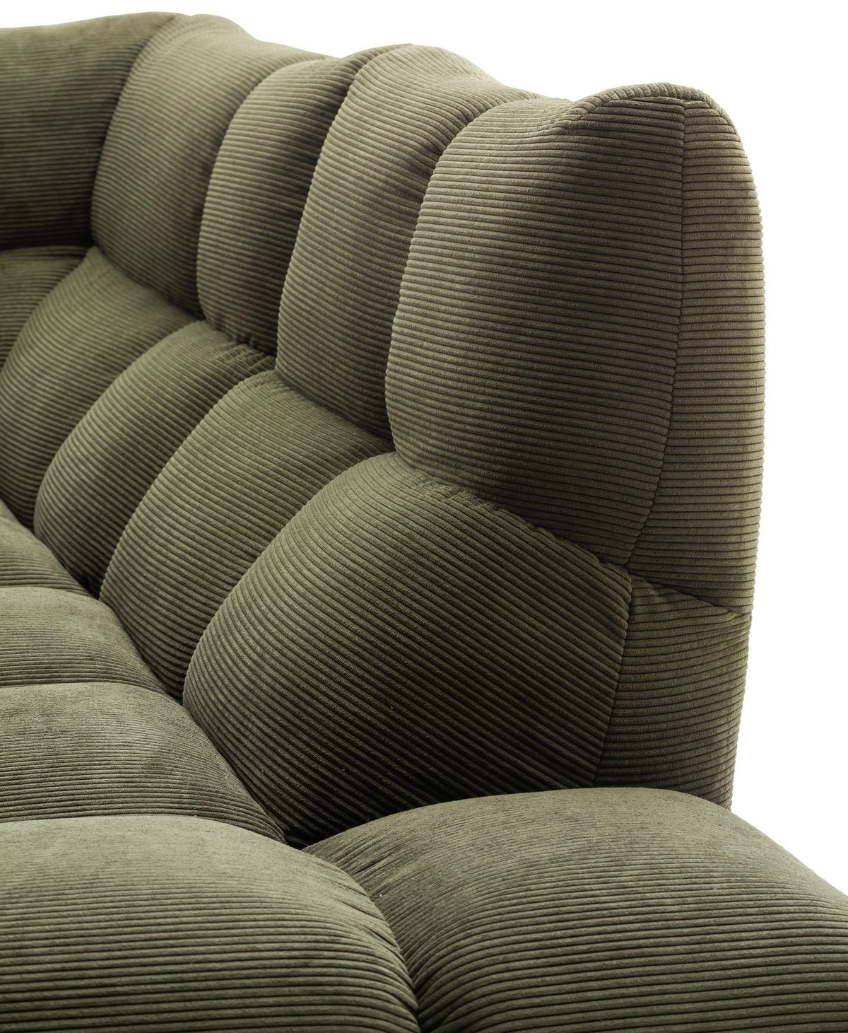 ECKSOFA Feincord Waldgrün  - Waldgrün/Schwarz, Design, Holz/Textil (215/288cm) - Pure Home Lifestyle