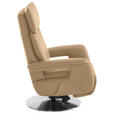 RELAXSESSEL in Leder Hellbraun  - Hellbraun/Edelstahlfarben, Design, Leder/Metall (78/112/85cm) - Cantus