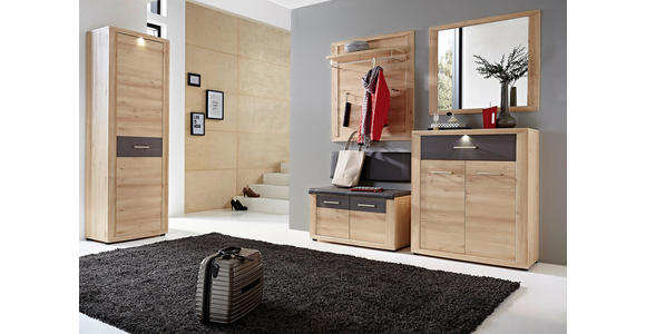KOMMODE 90/105/42 cm - Dunkelgrau/Buchefarben, KONVENTIONELL, Holzwerkstoff/Metall (90/105/42cm) - Voleo