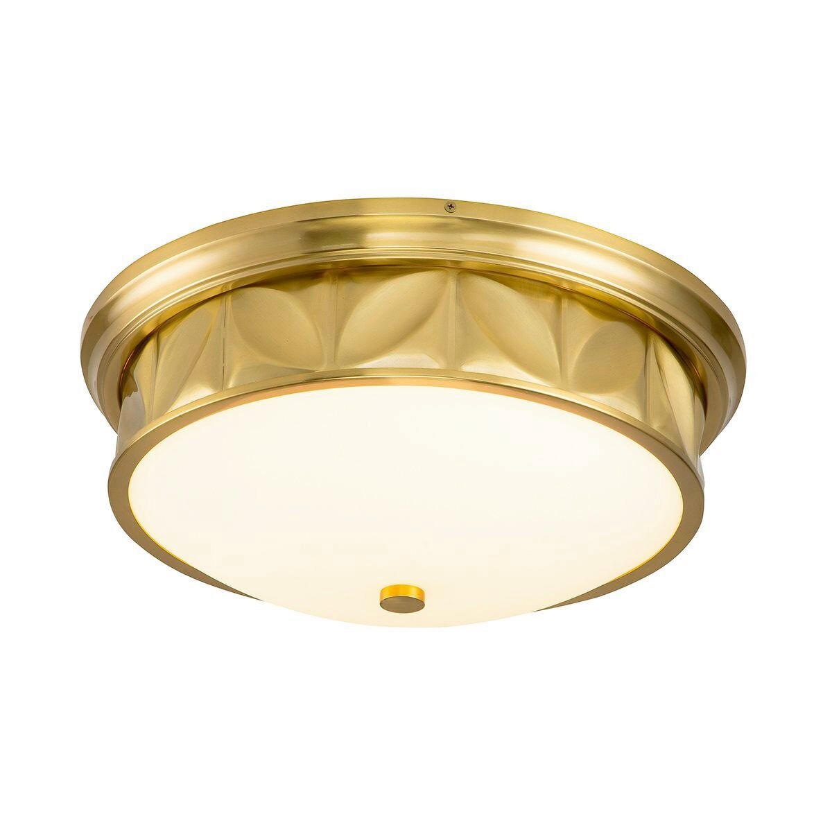 STROPNÉ SVIETIDLO, 17,8/44,5 cm  - mosadzná, Konventionell, kov/sklo (17,8/44,5cm) - Elstead Lighting