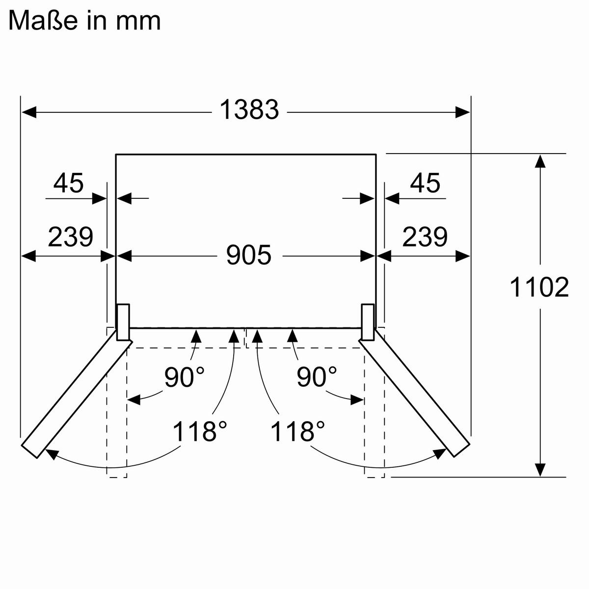 FRENCH-DOOR 90,5/183/73,1 cm KFI96AXEA  - Schwarz, Basics, Metall (90,5/183/73,1cm) - Bosch