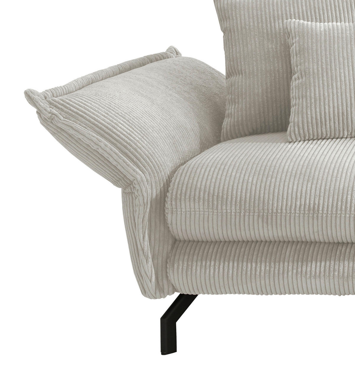 ECKSOFA in Cord Silberfarben  255/180 cm  - Silberfarben/Schwarz, MODERN, Textil/Metall (255/180cm) - Livetastic