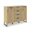 SIDEBOARD  in 120/92/42 cm  - Dunkelgrau/Eiche Artisan, Design, Holzwerkstoff/Metall (120/92/42cm) - Xora