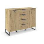 SIDEBOARD  in 120/92/42 cm  - Dunkelgrau/Eiche Artisan, Design, Holzwerkstoff/Metall (120/92/42cm) - Xora