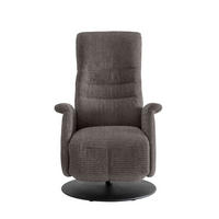 RELAXSESSEL Mikrofaser Kopfteilverstellung, Fußteilverstellung, Rücken echt, Relaxfunktion    - Graubraun/Schwarz, MODERN, Textil/Metall (72/118/85-165cm) - Livetastic