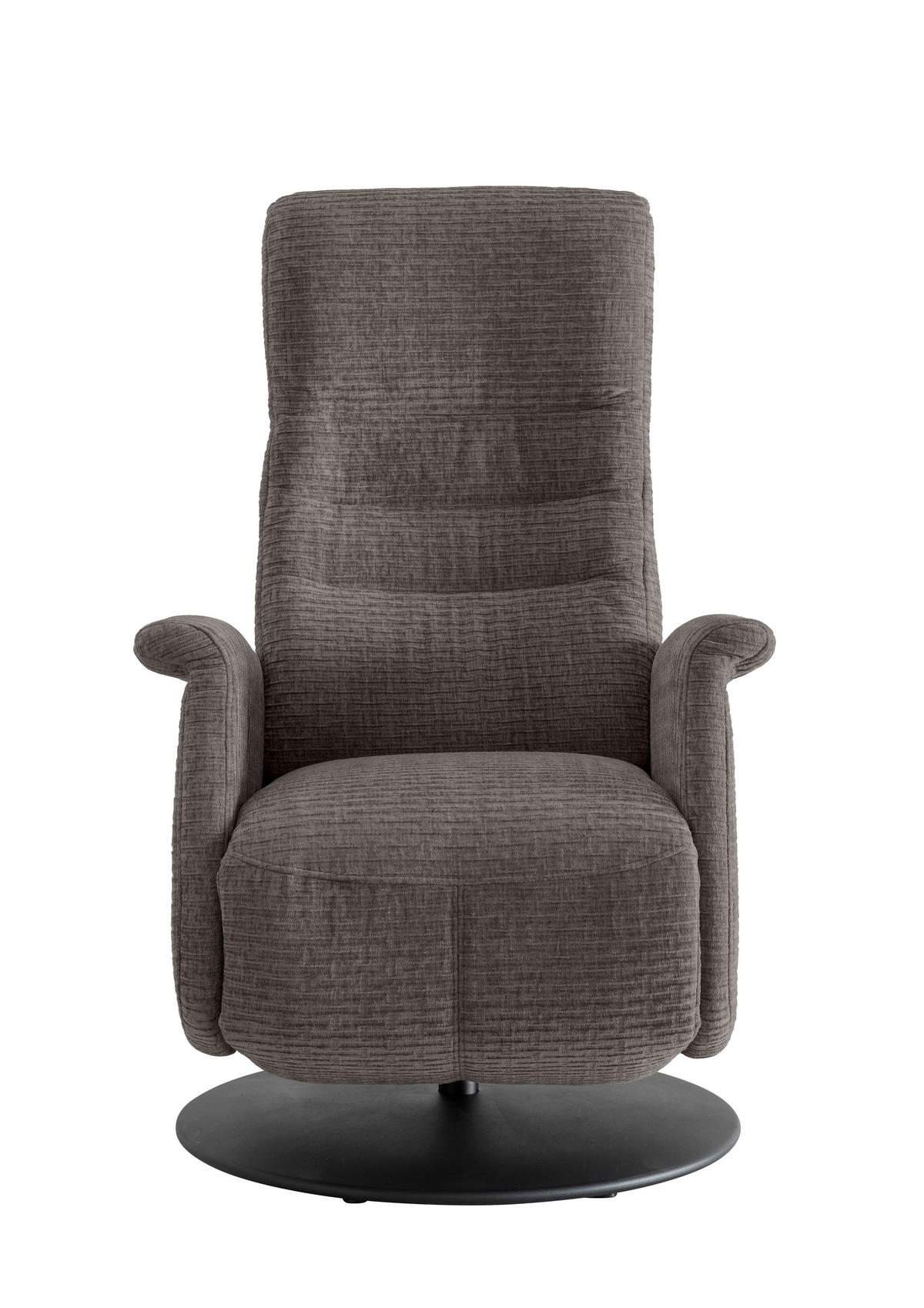 RELAXSESSEL Mikrofaser Kopfteilverstellung, Fußteilverstellung, Rücken echt, Relaxfunktion    - Graubraun/Schwarz, MODERN, Textil/Metall (72/118/85-165cm) - Livetastic