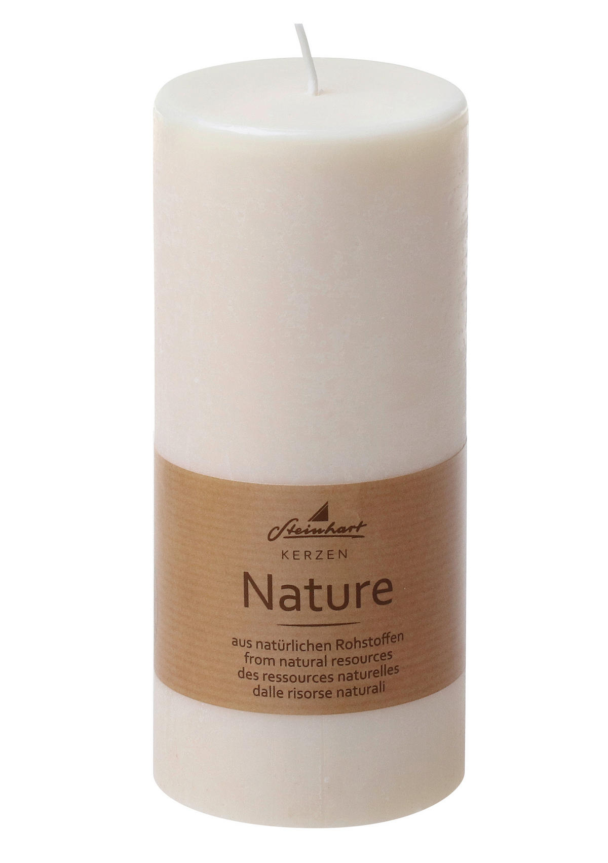 STUMPENKERZE  - Creme, Basics, Naturmaterialien (6,8/15cm) - Steinhart