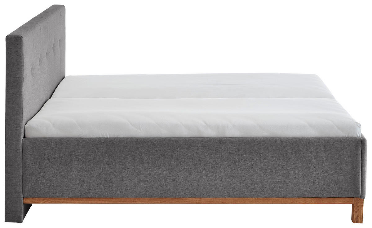 POLSTERBETT 180/200 cm  in Anthrazit  - Eichefarben/Anthrazit, MODERN, Holz/Textil (180/200cm) - Livetastic