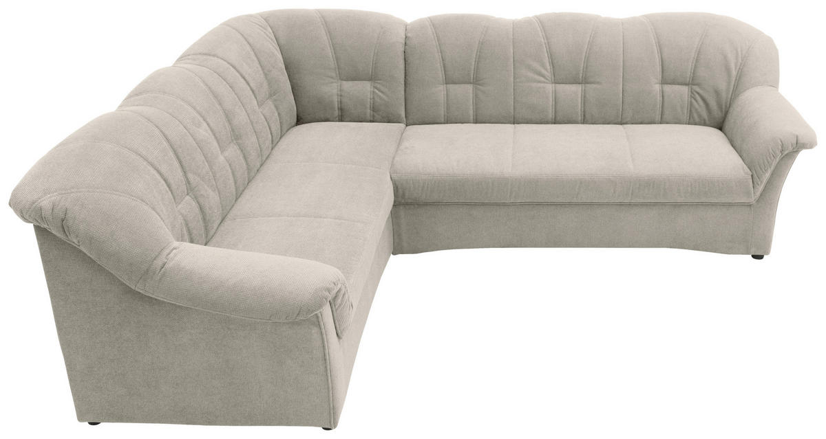 ECKSOFA Hellgrau Mikrofaser  - Hellgrau/Schwarz, KONVENTIONELL, Kunststoff/Textil (192/243cm) - MID.YOU