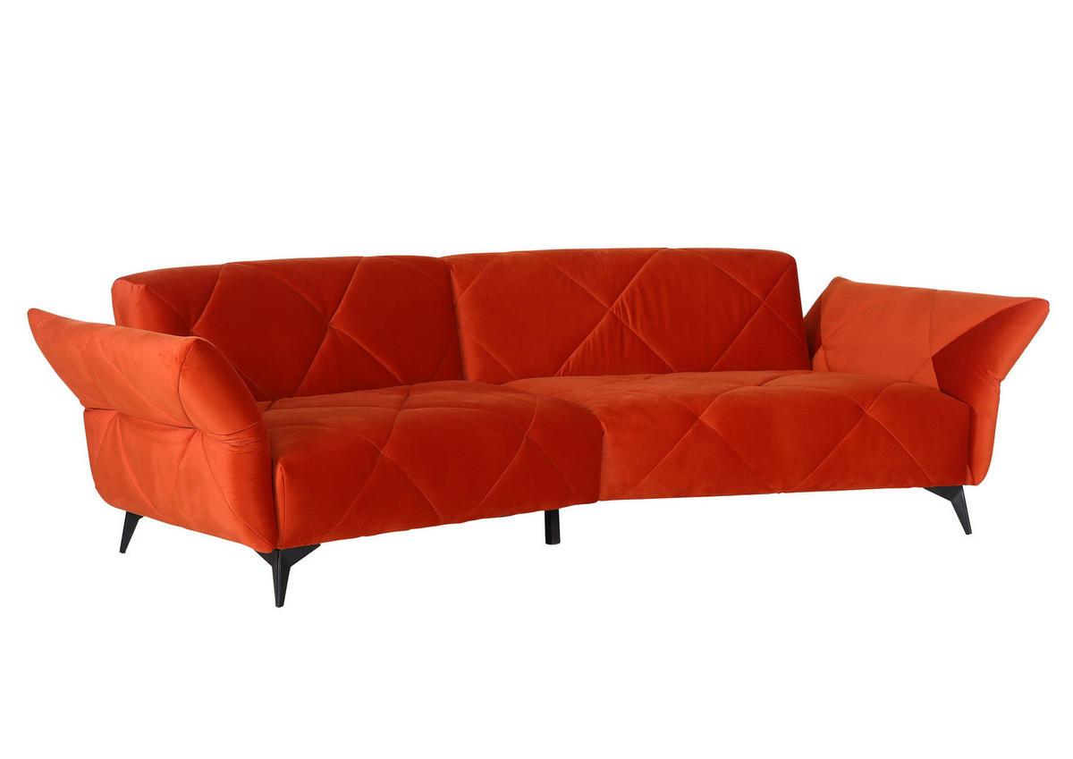 MEGA SOFA narandžasta, crna  - crna/narandžasta, Dizajnerski, tekstil/metal (260/300/80/46/130cm) - Ambia Home