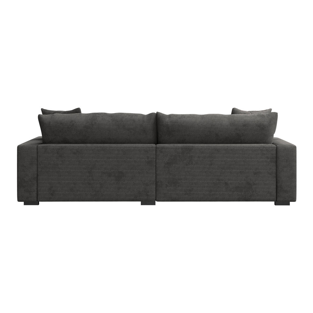ECKSOFA Grau Cord  - Schwarz/Grau, MODERN, Textil (265/180cm) - P & B