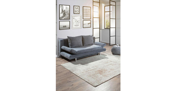 SCHLAFSOFA Armteil verstellbar Sorini  mit Typenauswahl, Stoffauswahl, Rücken echt Mikrofaser Anthrazit  - Chromfarben/Anthrazit, Design, Textil (194/73/91cm) - Xora