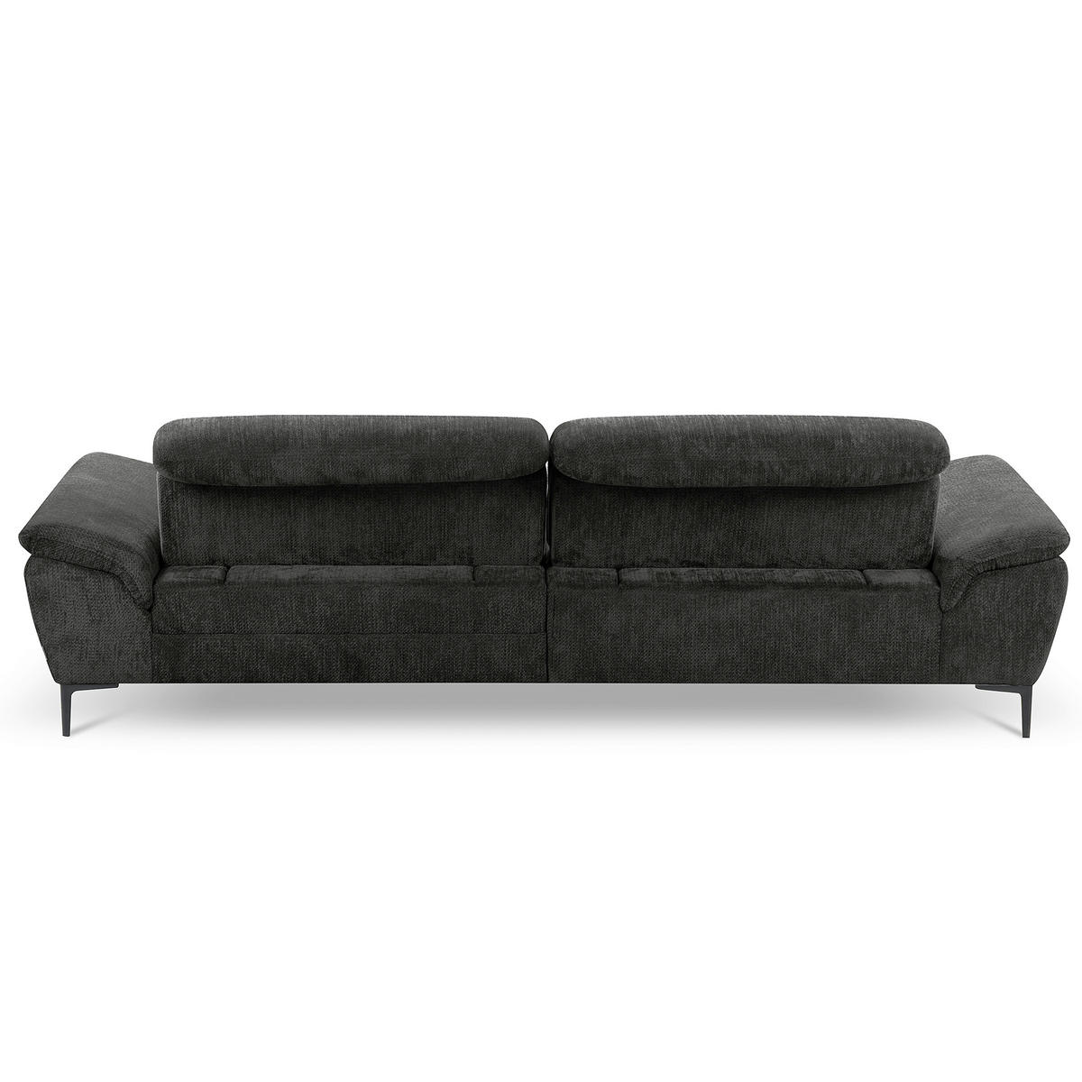 ECKSOFA  Webstoff Schwarz  - Schwarz, Design, Textil/Metall (268/195cm) - Livetastic