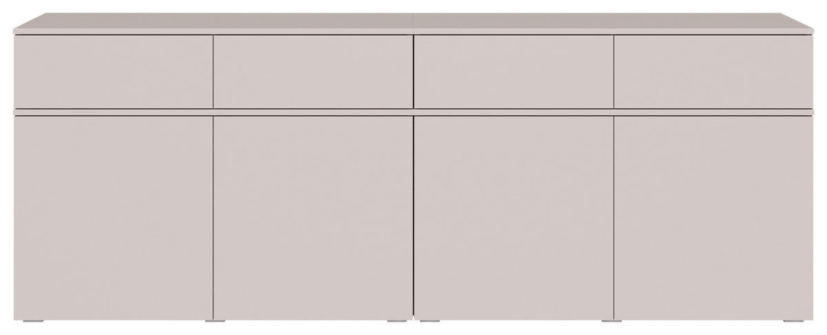 SIDEBOARD  220/80/40 cm 4 Schublade(n)  - Kaschmir/Silberfarben, Design, Holzwerkstoff/Kunststoff (220/80/40cm) - Xora