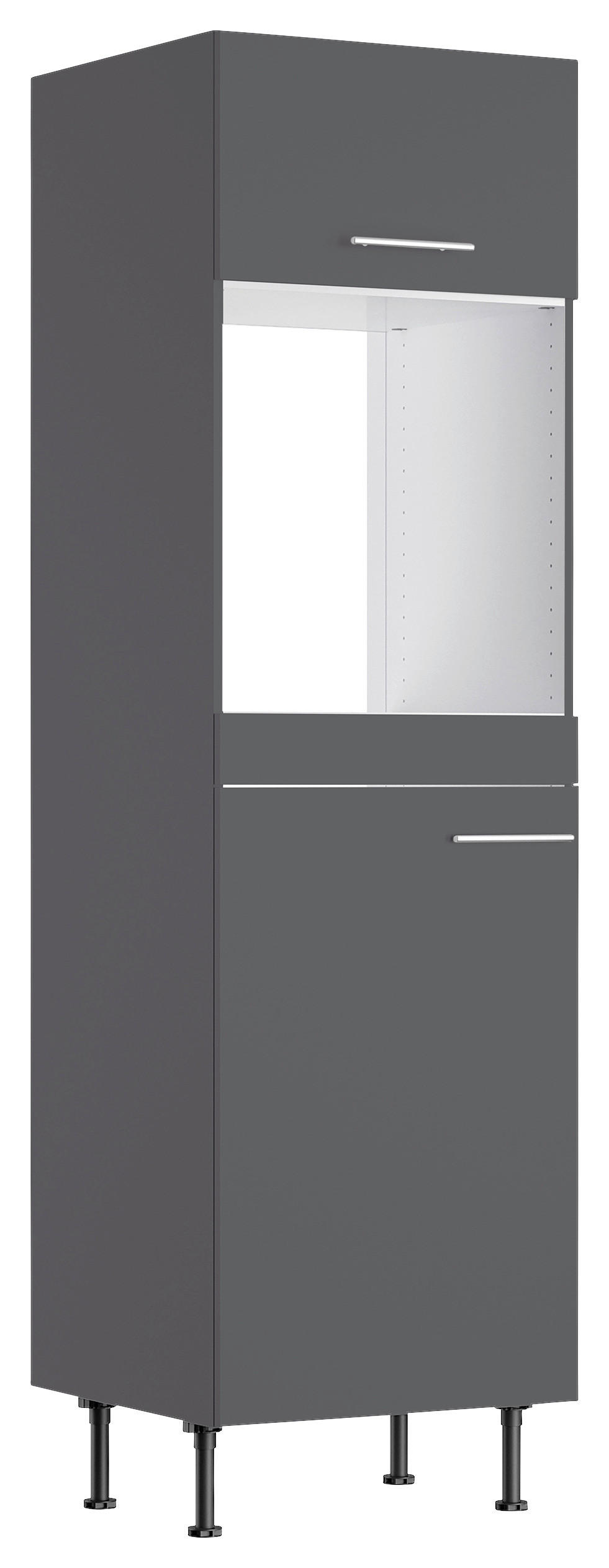 GERÄTEUMBAUSCHRANK 60/211,8/58,1 cm  in Anthrazit  - Edelstahlfarben/Anthrazit, Basics, Holzwerkstoff/Metall (60/211,8/58,1cm) - Optifit