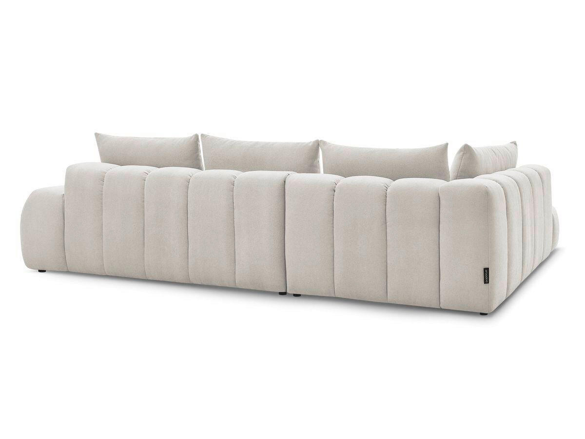 ECKSOFA Ottomane links  EVEREST Beige Struktur  - Beige/Schwarz, MODERN, Kunststoff/Textil (210/352cm)