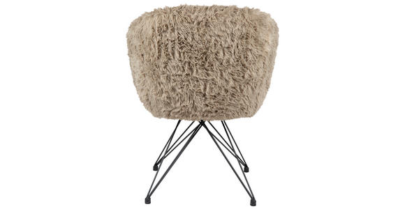 ARMLEHNSTUHL  in Eisen Teddystoff Echtleder pigmentiert  - Taupe/Schwarz, Design, Leder/Textil (59,5/83,5/63,5cm) - Belluti