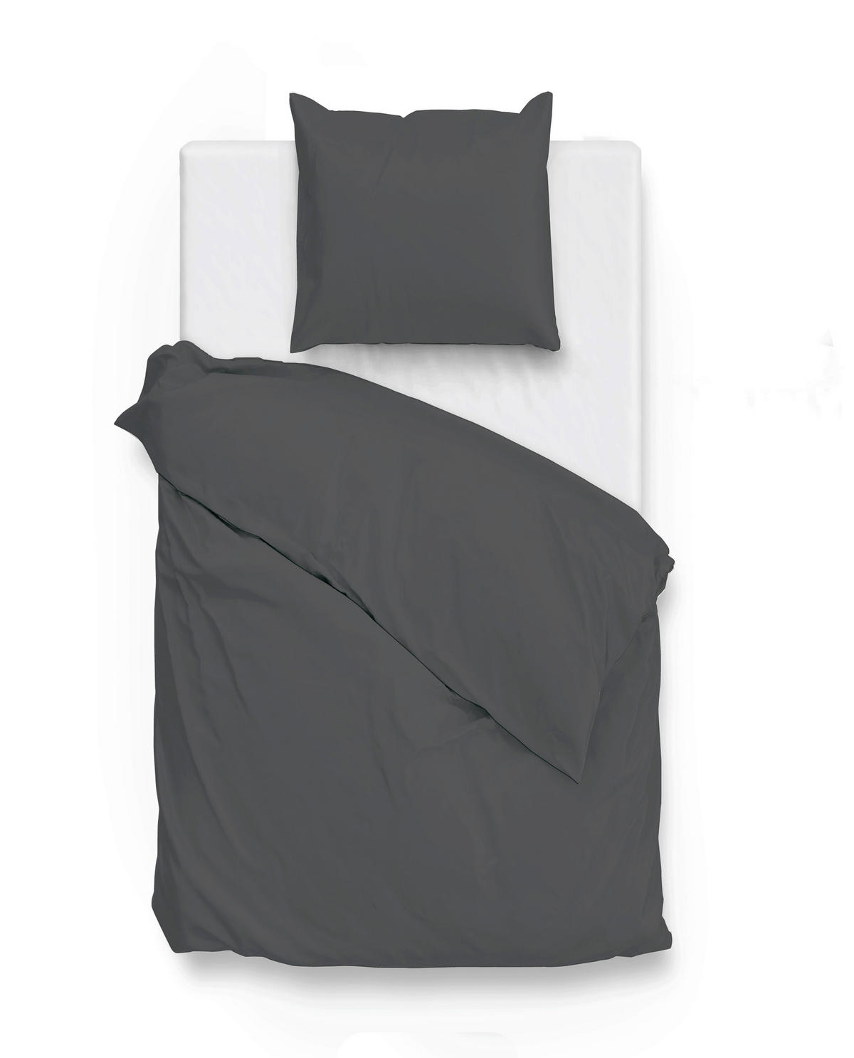 BETTWÄSCHE Satinado Makosatin 155/220 cm  - Dunkelgrau, Basics, Textil (155/220cm)