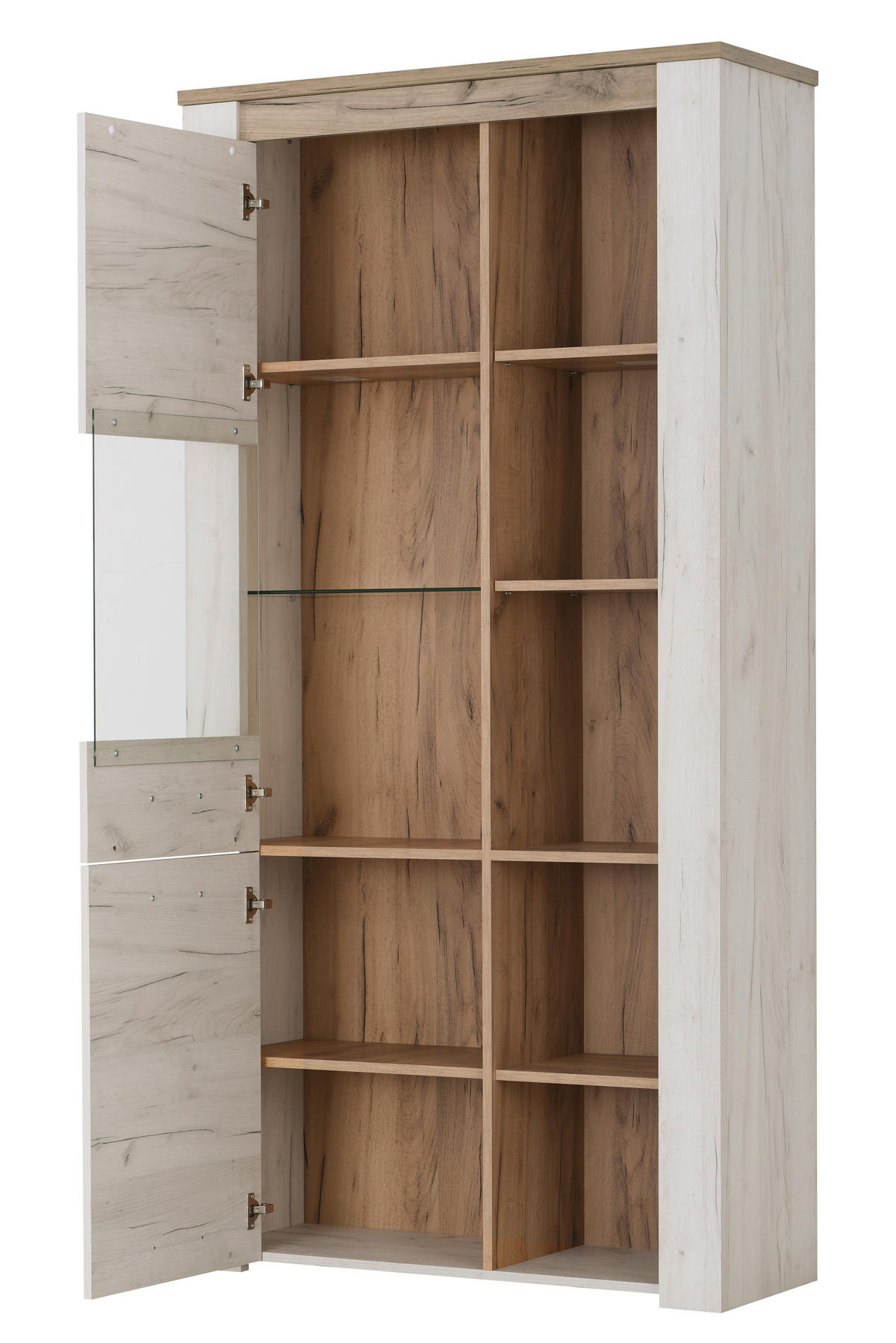 VITRIN ezüsttölgy, szürke tölgy  - szürke tölgy/ezüsttölgy, Basics, műanyag/faalapú anyag (99,5/195/36,5cm) - Ti'me