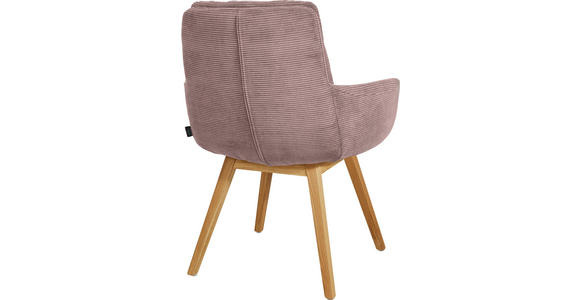 ARMLEHNSTUHL  Stoffauswahl, Typenauswahl, Gestellauswahl Cord  - Eichefarben/Altrosa, Design, Holz/Textil (63/90/69cm) - Johann Jakob