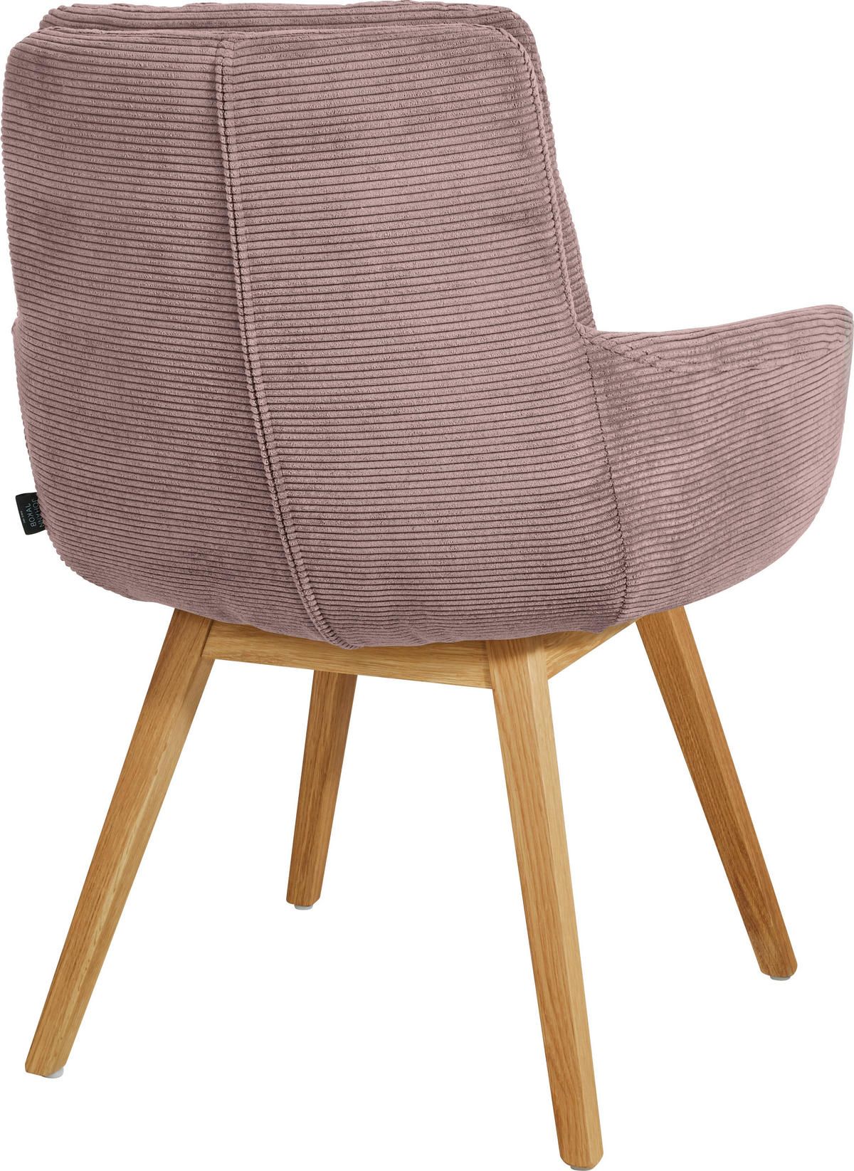 ARMLEHNSTUHL  in Cord  - Eichefarben/Altrosa, Design, Holz/Textil (63/90/69cm) - Johann Jakob