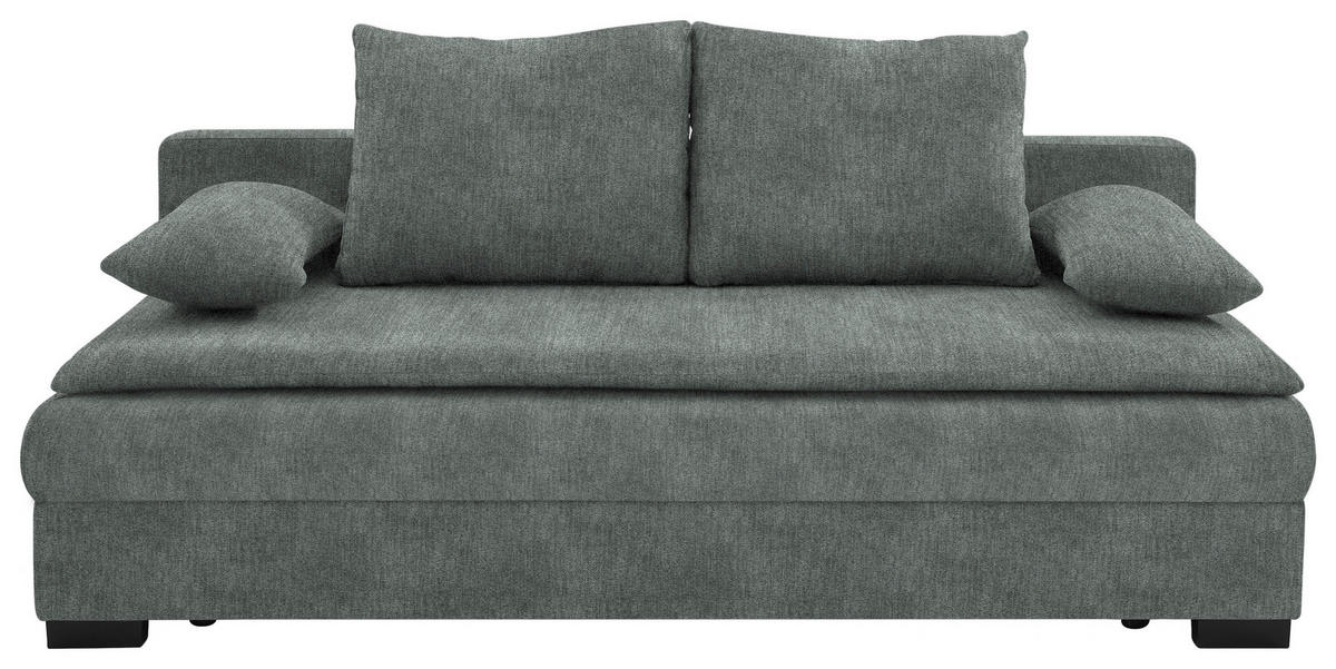SCHLAFSOFA Webstoff Grau  - Schwarz/Grau, KONVENTIONELL, Kunststoff/Textil (207/94/90cm) - Carryhome