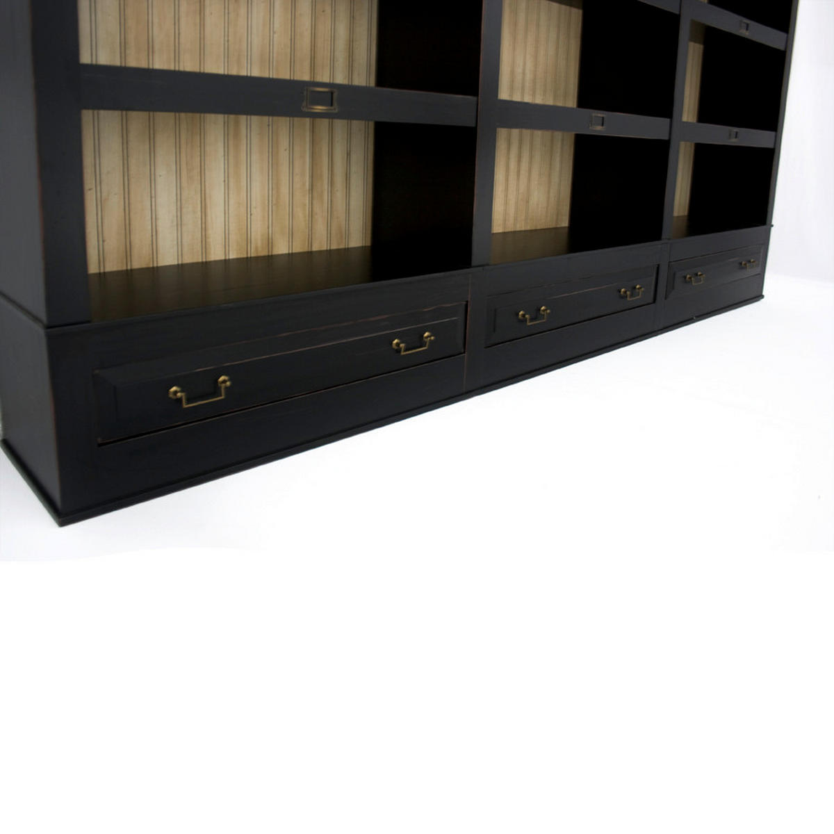 BÜCHERWAND Pinie massiv Creme, Schwarz  - Creme/Schwarz, LIFESTYLE, Holz/Metall (311/238,5/46,5cm) - Livetastic