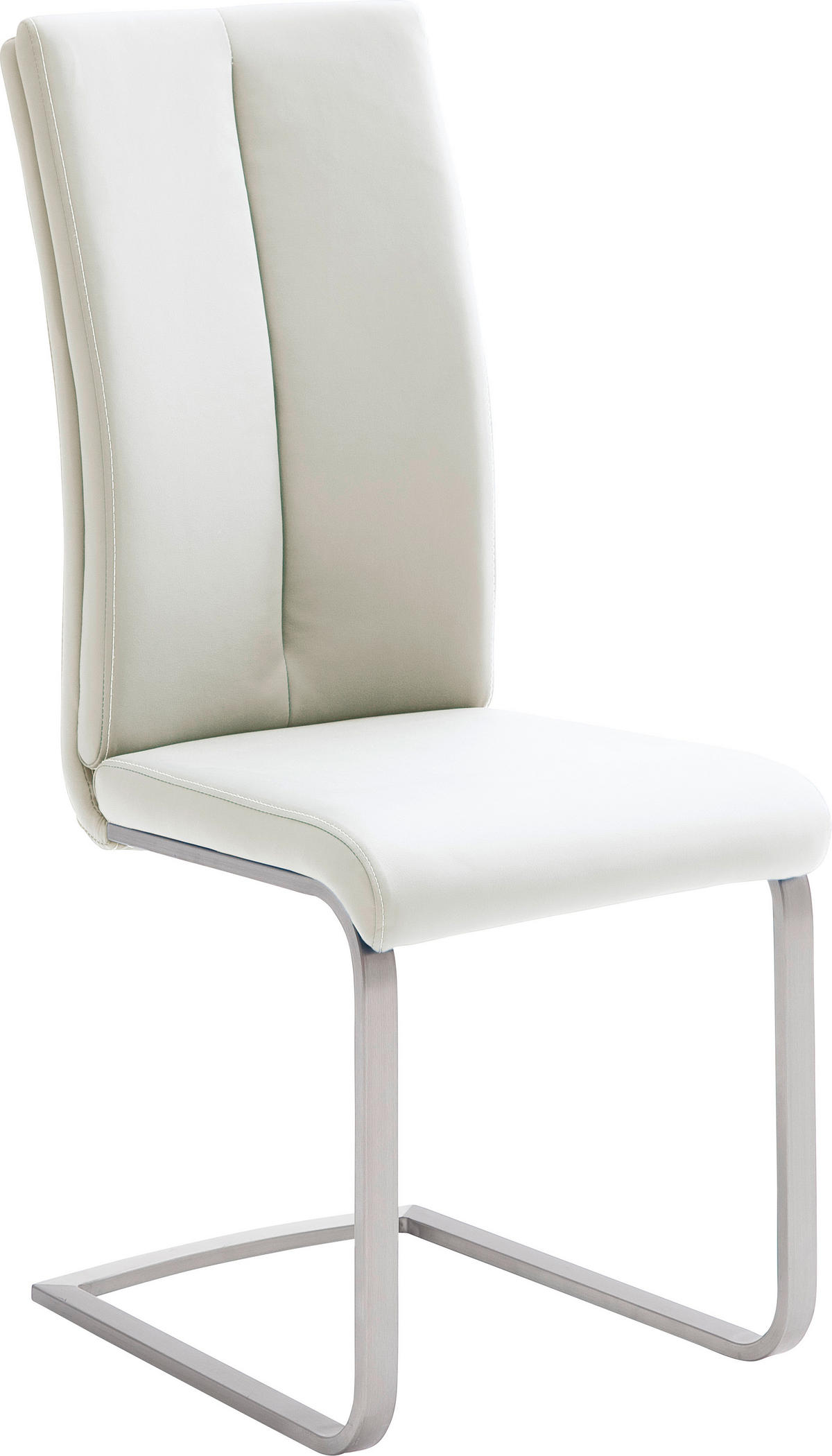 SCHWINGSTUHL  in Edelstahl Lederlook  - Edelstahlfarben/Creme, Design, Textil/Metall (42/104/61cm) - Novel
