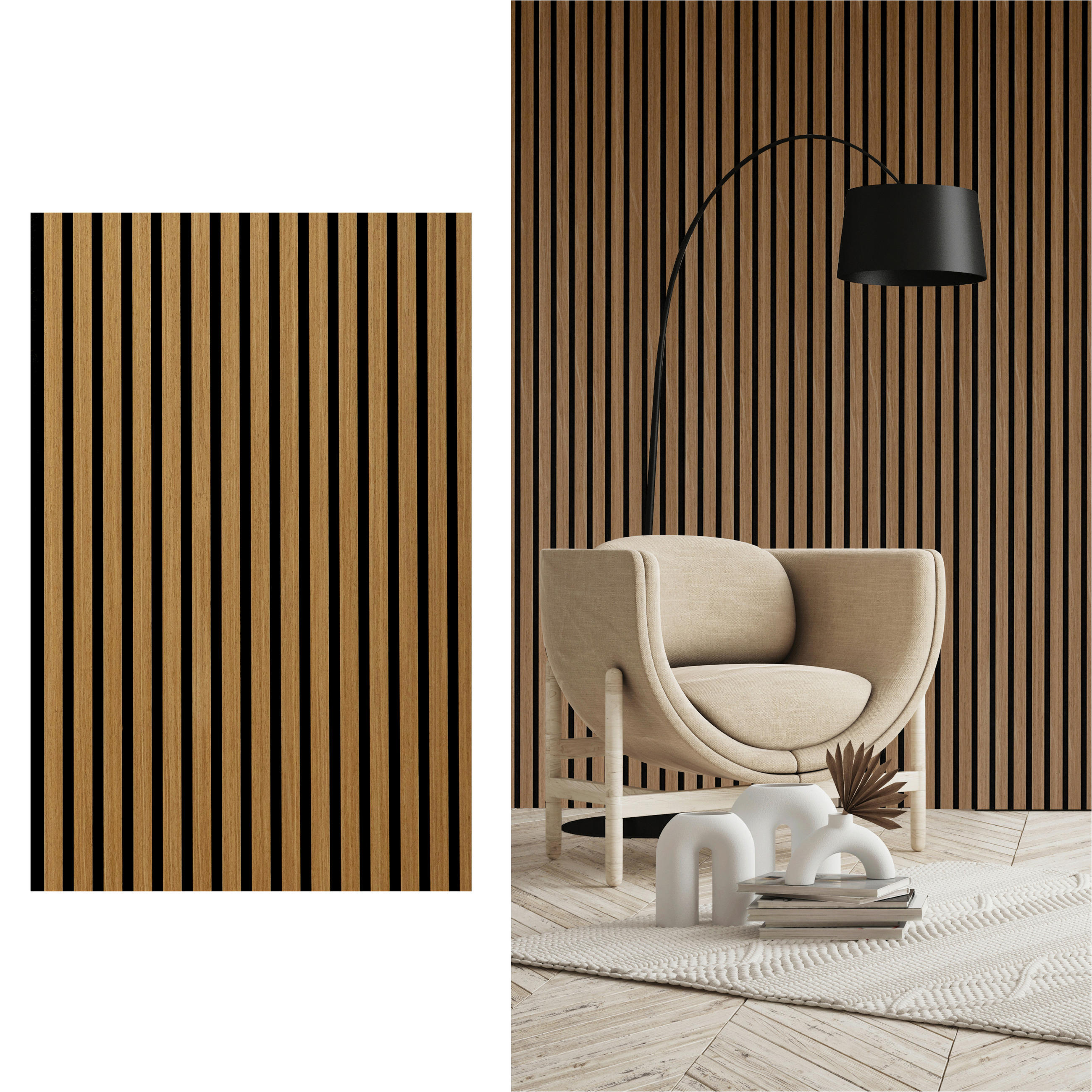 AKUSTIKPANEEL Echtholz Eiche geölt Sonido Elements  - Eichefarben, Basics, Holz/Holzwerkstoff (56/120/1.8cm) - Novel