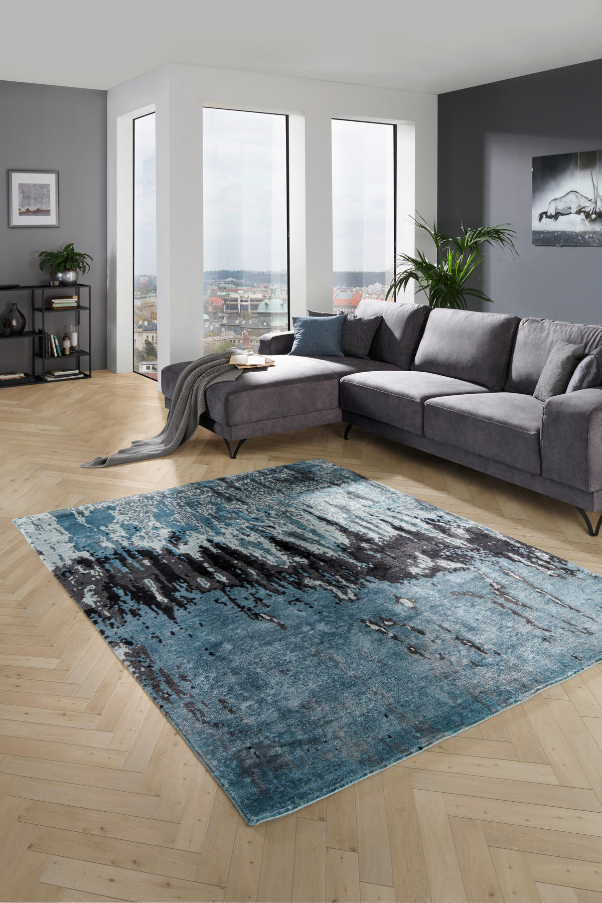 ORIENTALISK MATTA 140/200 cm Alkatif Modern  - turkos, Design, textil (140/200cm) - Cazaris