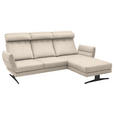 ECKSOFA  in Flachgewebe Magnolie  279-327/176-217 cm  - Magnolie/Schwarz, Design, Textil/Metall (279-327/176-217cm) - Dieter Knoll