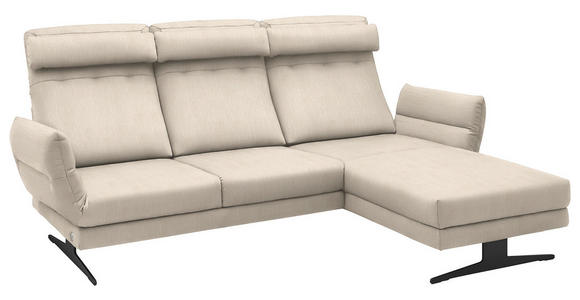 ECKSOFA  in Flachgewebe Magnolie  279-327/176-217 cm  - Magnolie/Schwarz, Design, Textil/Metall (279-327/176-217cm) - Dieter Knoll