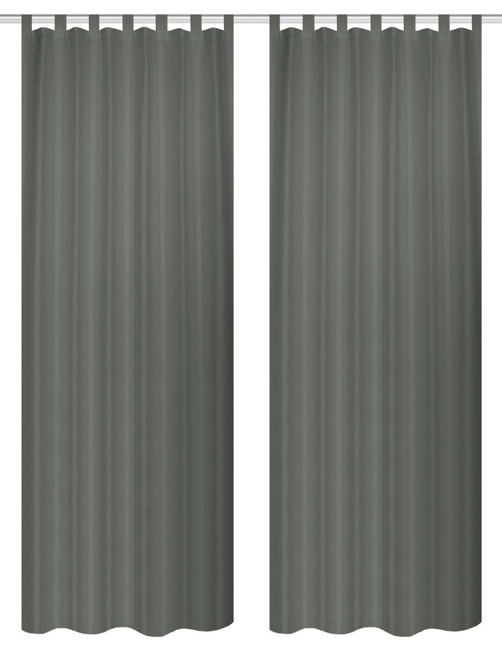 SCHLAUFENVORHANG blickdicht  - Anthrazit, Basics, Textil (130cm)
