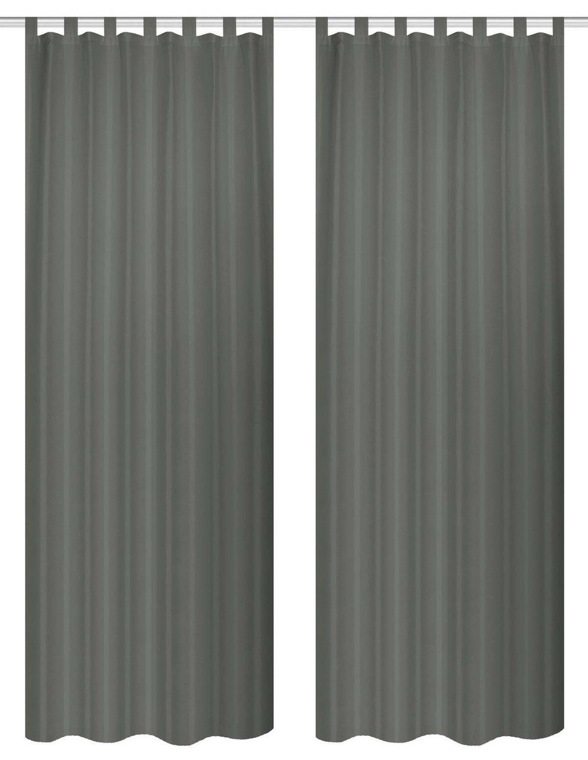SCHLAUFENVORHANG blickdicht  - Anthrazit, Basics, Textil (130cm)