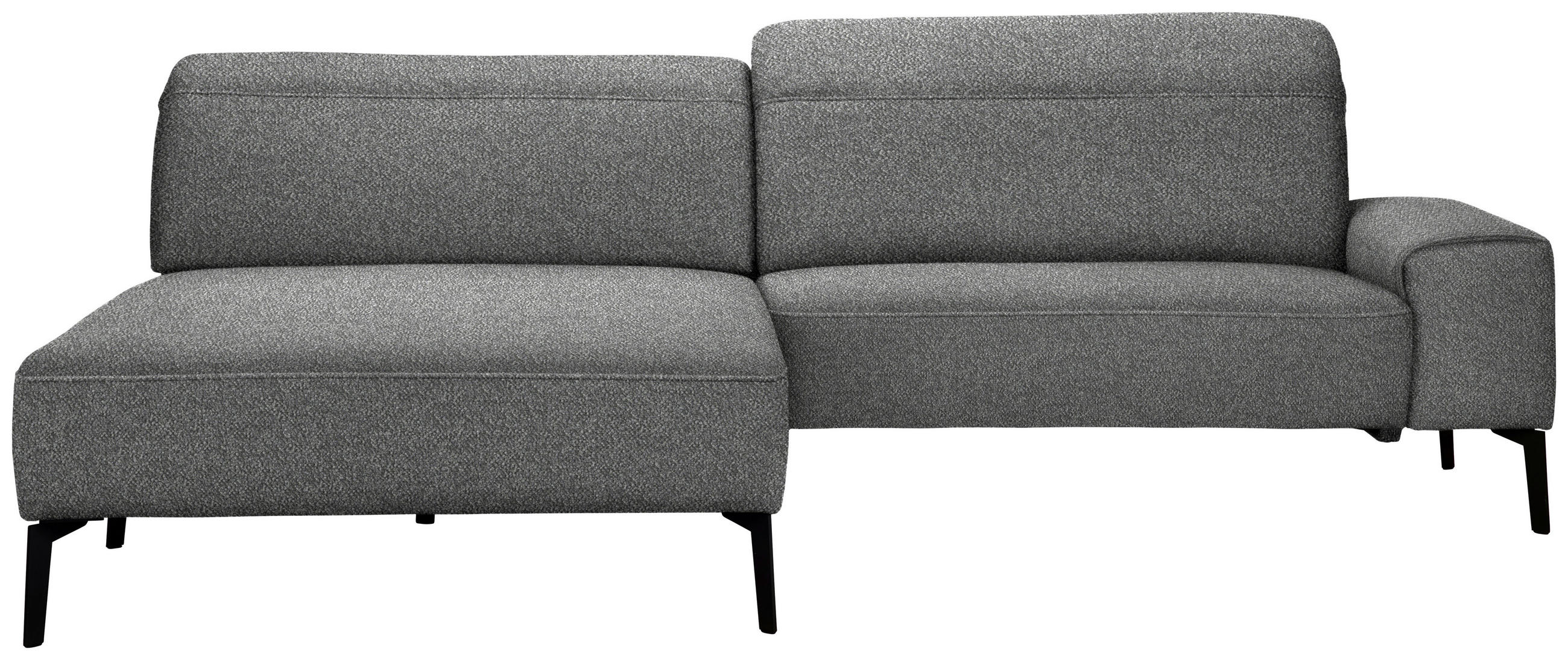 ECKSOFA in Mikrofaser Grau  - Schwarz/Grau, Design, Textil/Metall (203/266cm) - Johann Jakob